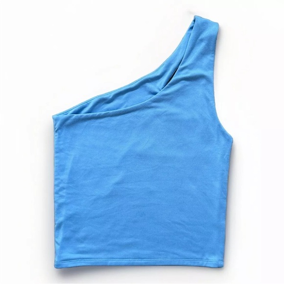 Abercrombie & Fitch Blue One Shoulder Cut-Out Tank Top size XS - Picture 2 of 7